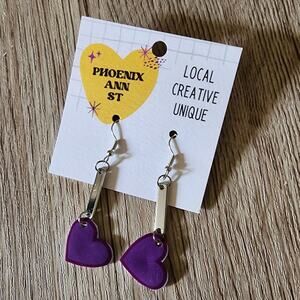 Pop Heart Drop Handmade Dangle Earrings